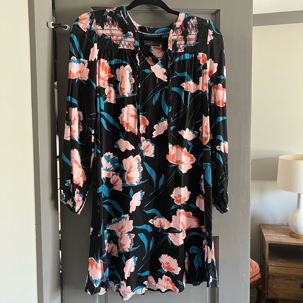Maeve Anthropologie floral print mini dress